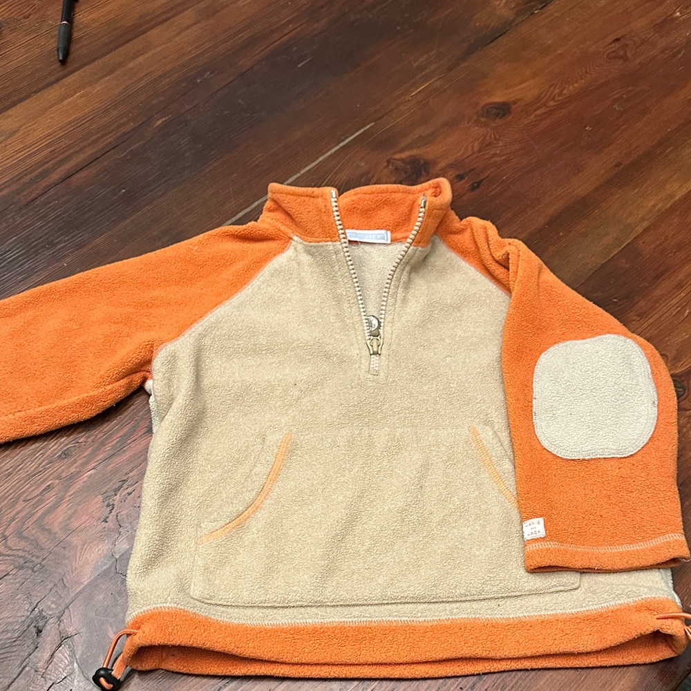 Janie and Jack Orange and Tan Fleece Jacket